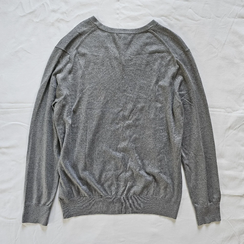 Banana Republic Luxury Silk Blend Preppy Minimalist Office Soft V-neck Sweater - Picture 5 of 5